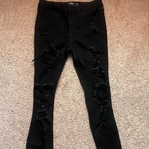 Black Ripped Hollister Jeans